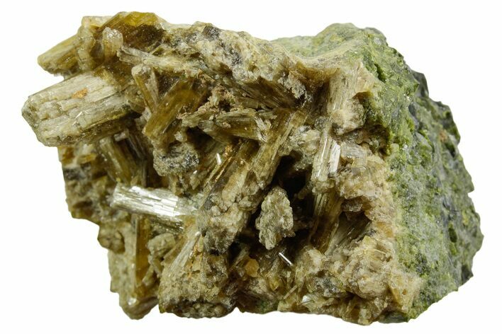 Clinozoisite Crystals on Green Epidote Matrix - Peru #362082